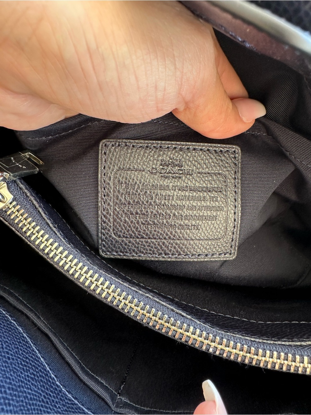 Coach Black Satchel with Blue Floral Print - Picture 10 of 12